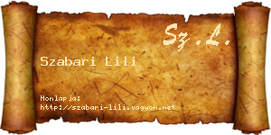 Szabari Lili névjegykártya