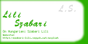 lili szabari business card